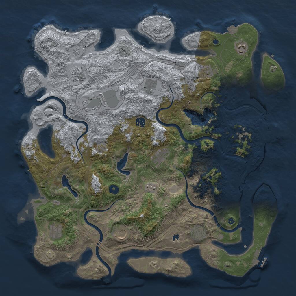 Rust Map: Procedural Map, Size: 4500, Seed: 13970, 17 Monuments