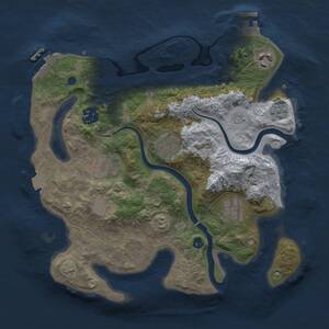 Thumbnail Rust Map: Procedural Map, Size: 3000, Seed: 2030470401, 12 Monuments