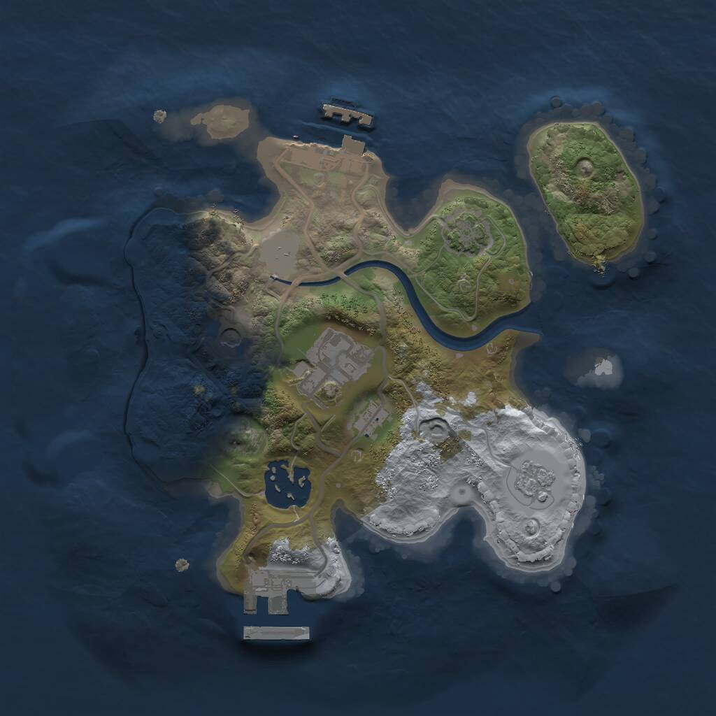 Rust Map: Procedural Map, Size: 2200, Seed: 12820, 8 Monuments