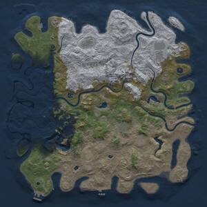 Thumbnail Rust Map: Procedural Map, Size: 5102, Seed: 1, 17 Monuments