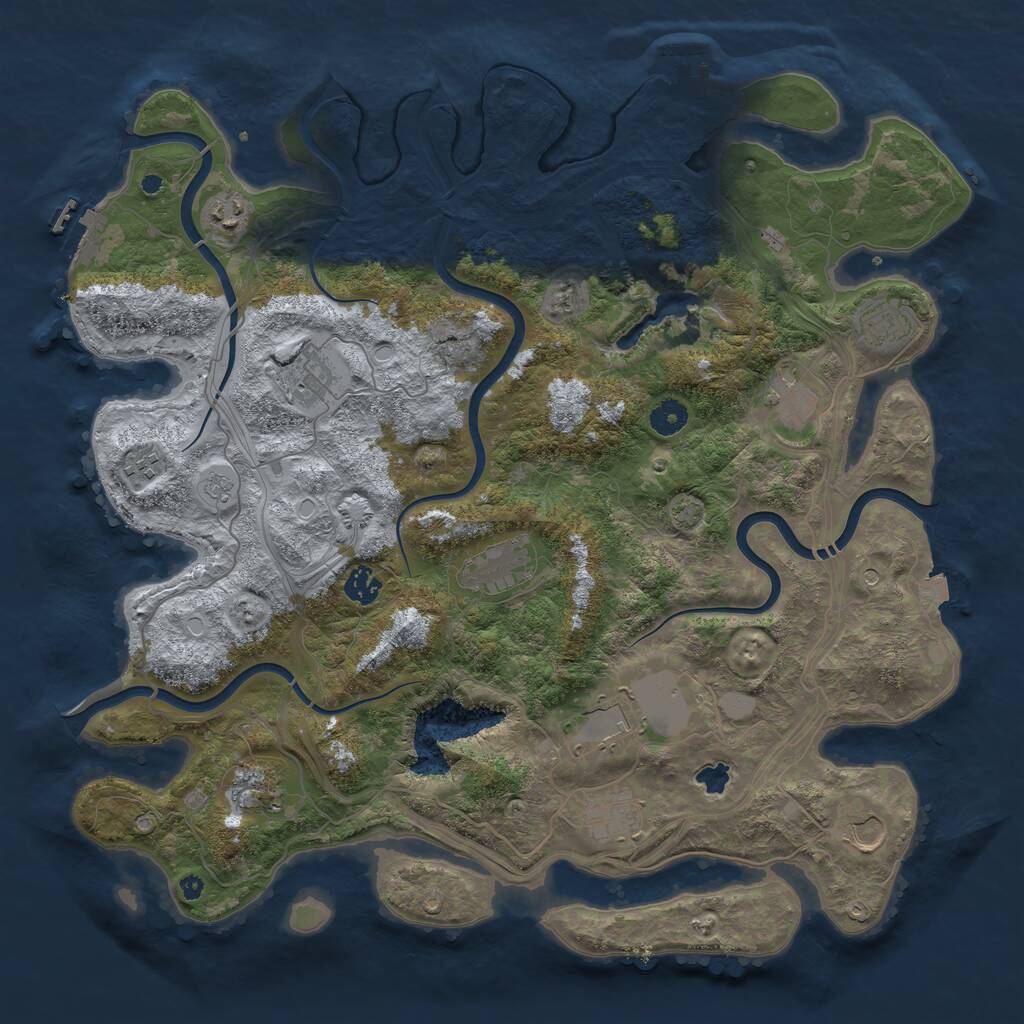 Rust Map: Procedural Map, Size: 4250, Seed: 1990984533, 17 Monuments