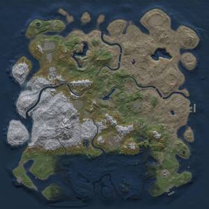Thumbnail Rust Map: Procedural Map, Size: 5000, Seed: 1035355034, 16 Monuments