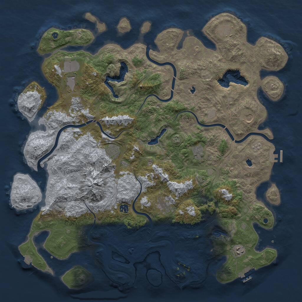 Rust Map: Procedural Map, Size: 5000, Seed: 1035355034, 16 Monuments