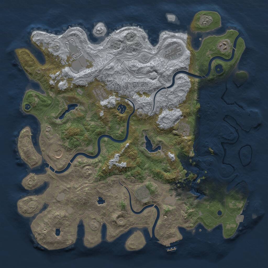 Rust Map: Procedural Map, Size: 4500, Seed: 114869677, 16 Monuments