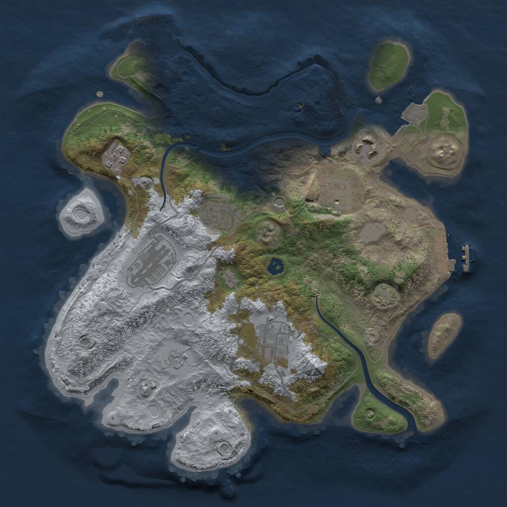 Rust Map: Procedural Map, Size: 3000, Seed: 2013210407, 12 Monuments
