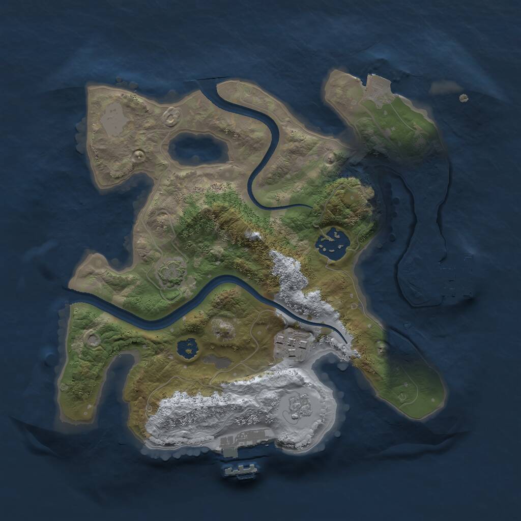 Rust Map: Procedural Map, Size: 2500, Seed: 98713866, 7 Monuments