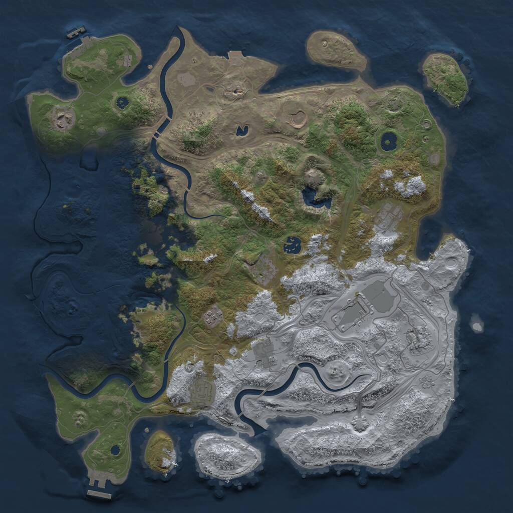 Rust Map: Procedural Map, Size: 4300, Seed: 894170, 17 Monuments