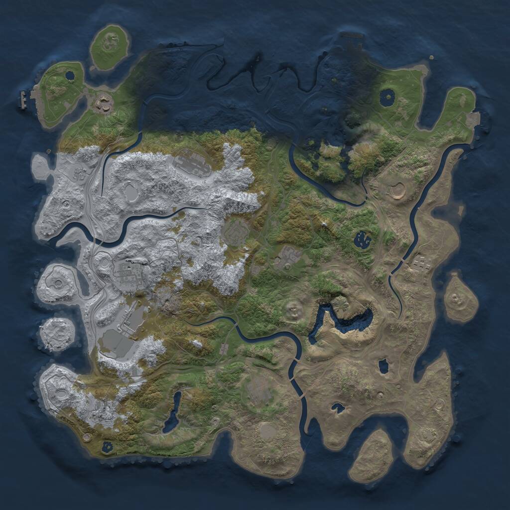 Rust Map: Procedural Map, Size: 4500, Seed: 751615014, 17 Monuments