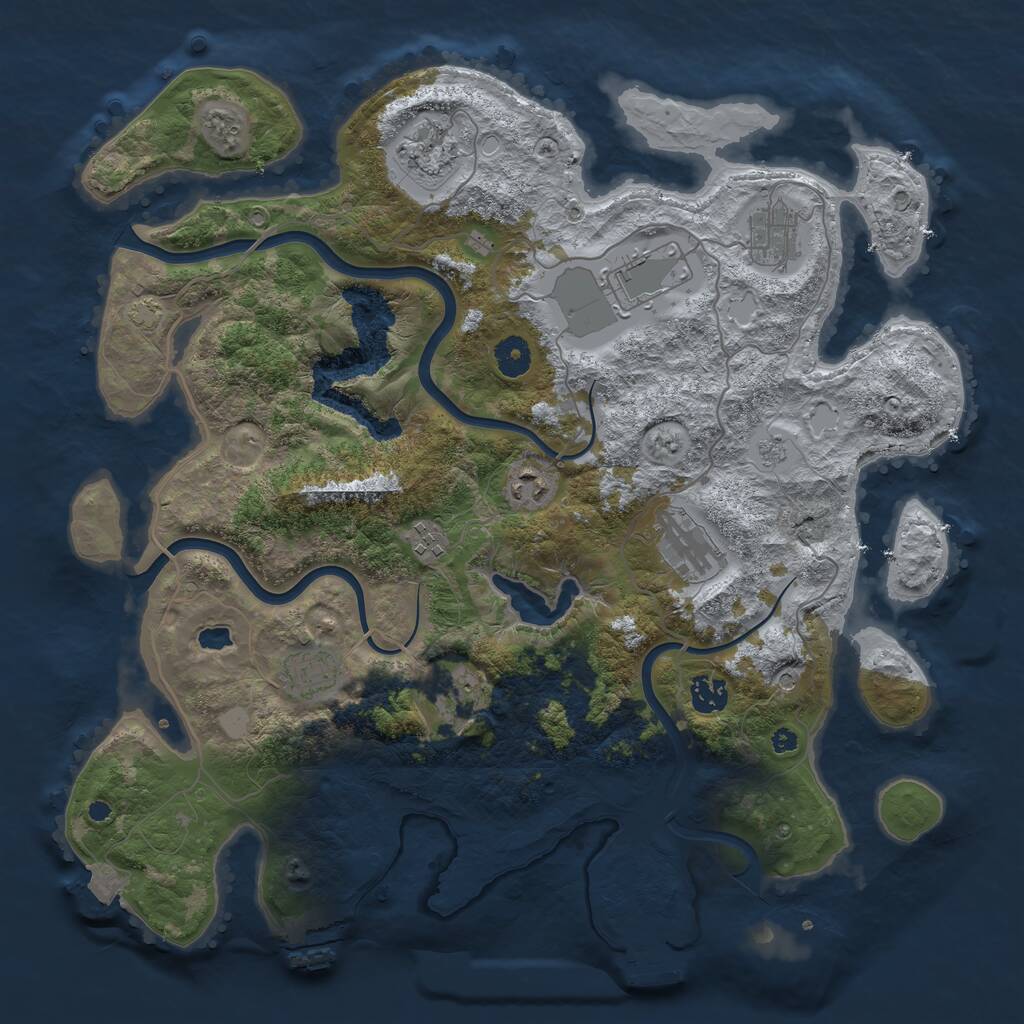 Rust Map: Procedural Map, Size: 4000, Seed: 91746213, 15 Monuments