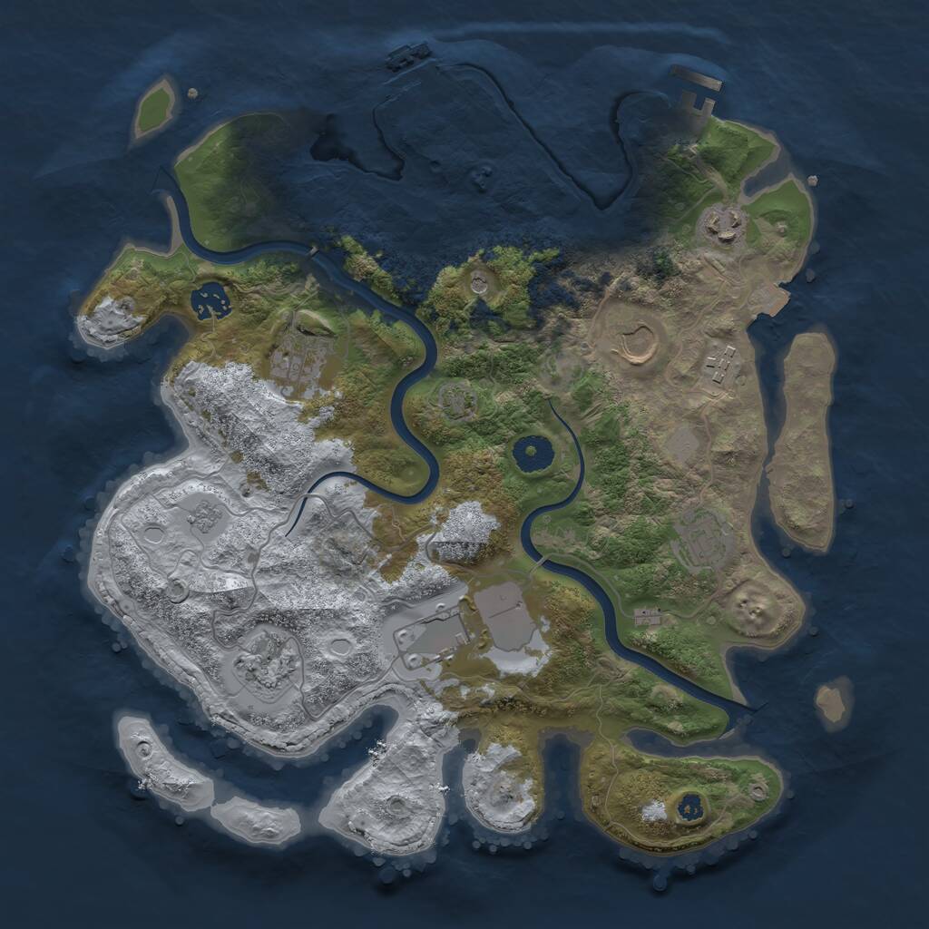 Rust Map: Procedural Map, Size: 3600, Seed: 36, 14 Monuments