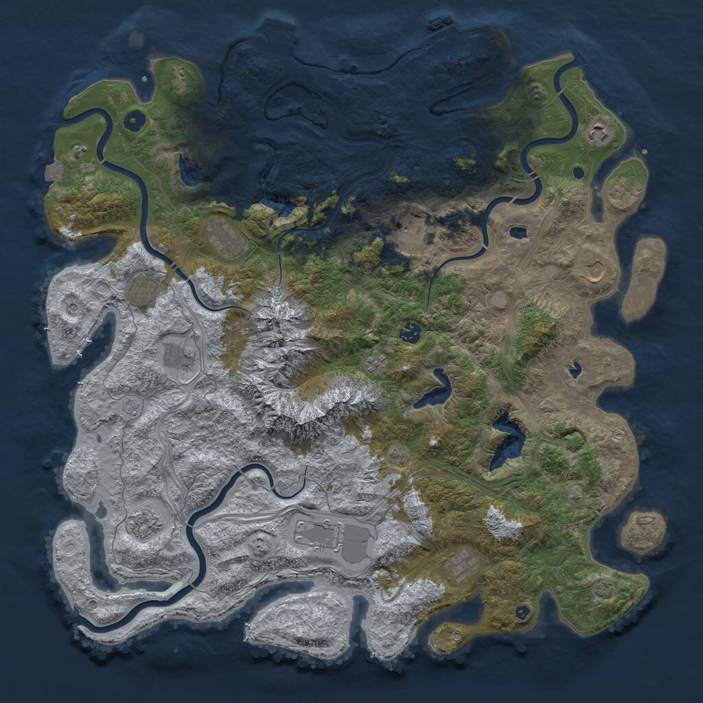Rust Map: Procedural Map, Size: 5000, Seed: 1237187212, 17 Monuments