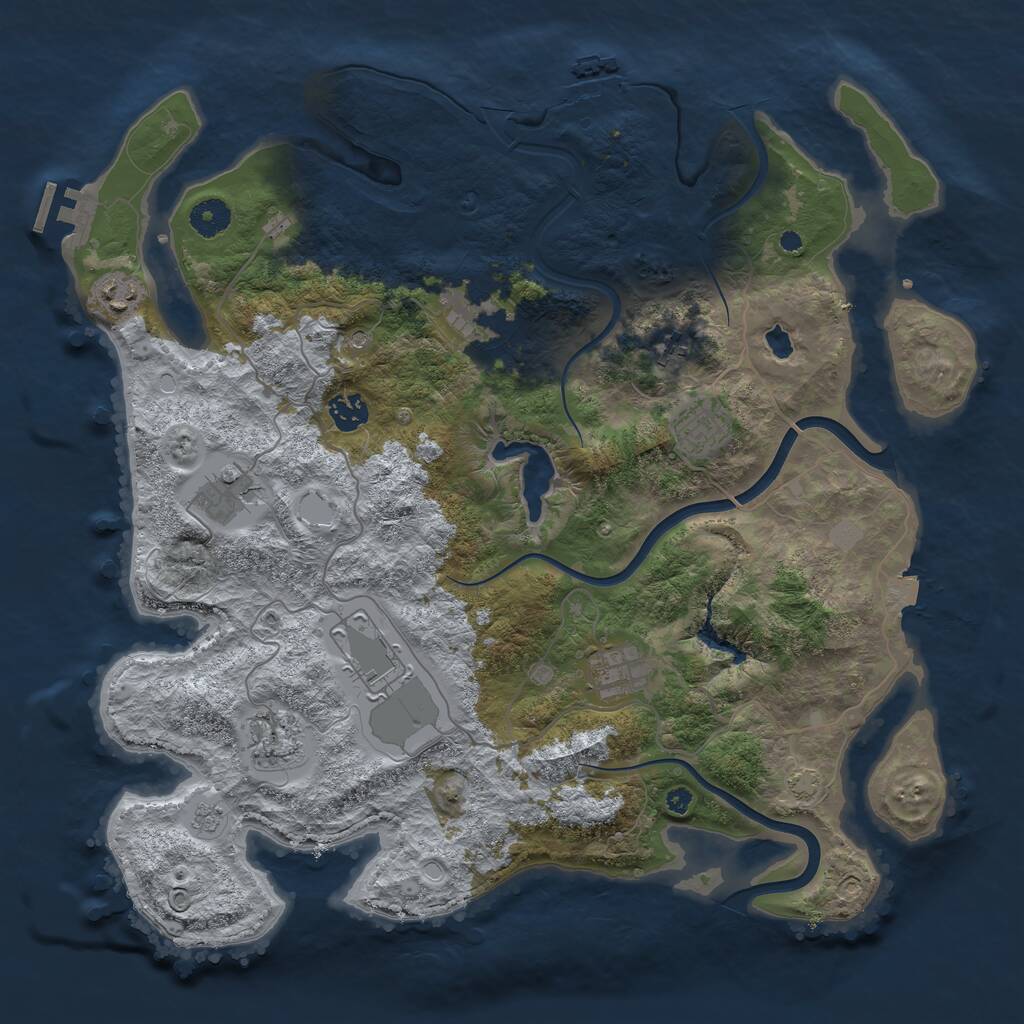 Rust Map: Procedural Map, Size: 4000, Seed: 957961205, 15 Monuments