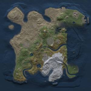 Thumbnail Rust Map: Procedural Map, Size: 3000, Seed: 1535407207, 12 Monuments