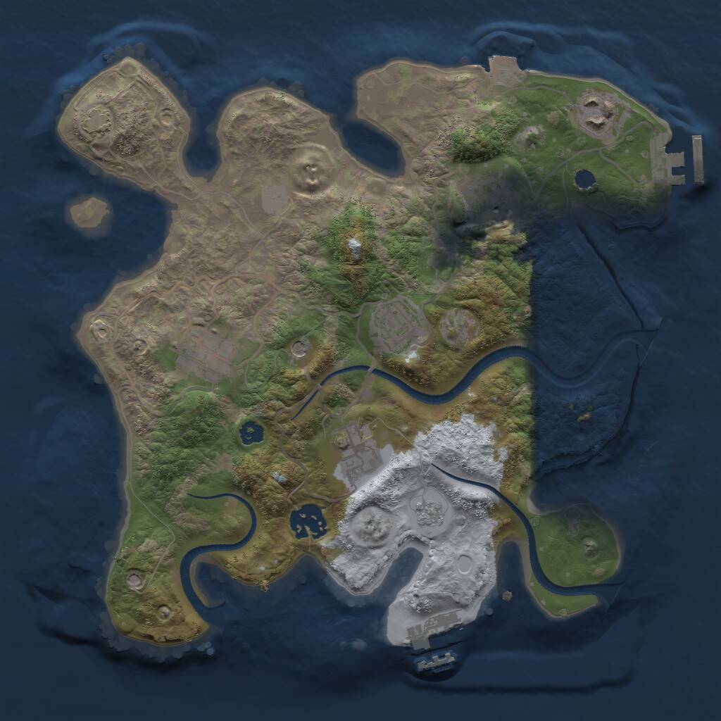 Rust Map: Procedural Map, Size: 3000, Seed: 1535407207, 12 Monuments