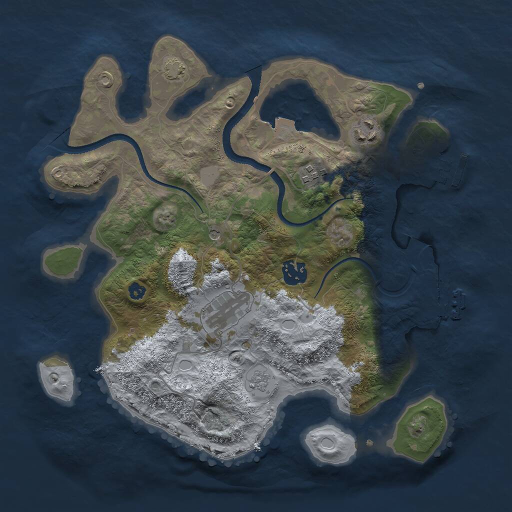 Rust Map: Procedural Map, Size: 3000, Seed: 1128570445, 10 Monuments