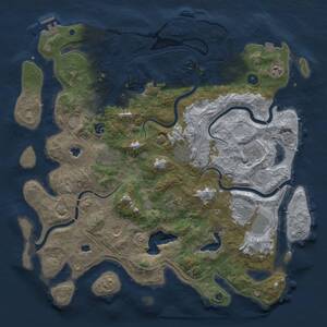 Thumbnail Rust Map: Procedural Map, Size: 4500, Seed: 136192461, 16 Monuments