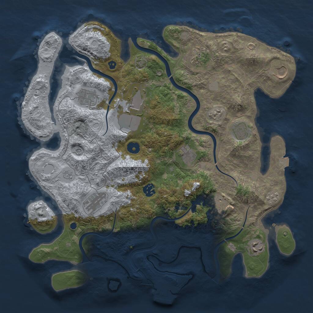 Rust Map: Procedural Map, Size: 3800, Seed: 1474712357, 16 Monuments