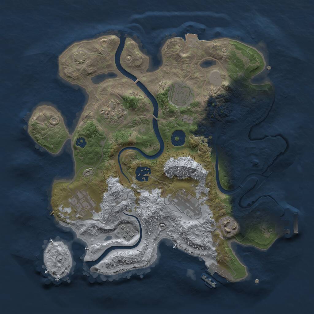 Rust Map: Procedural Map, Size: 3000, Seed: 696, 11 Monuments