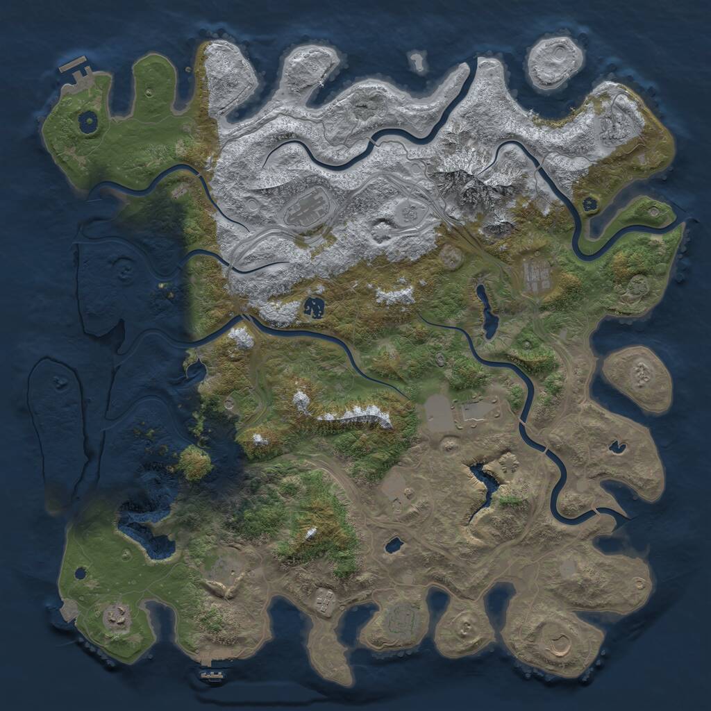 Rust Map: Procedural Map, Size: 5000, Seed: 1533133551, 17 Monuments