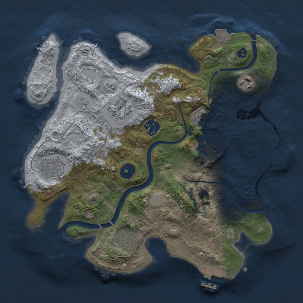 Rust Map: Procedural Map, Size: 3000, Seed: 1646917598, 13 Monuments