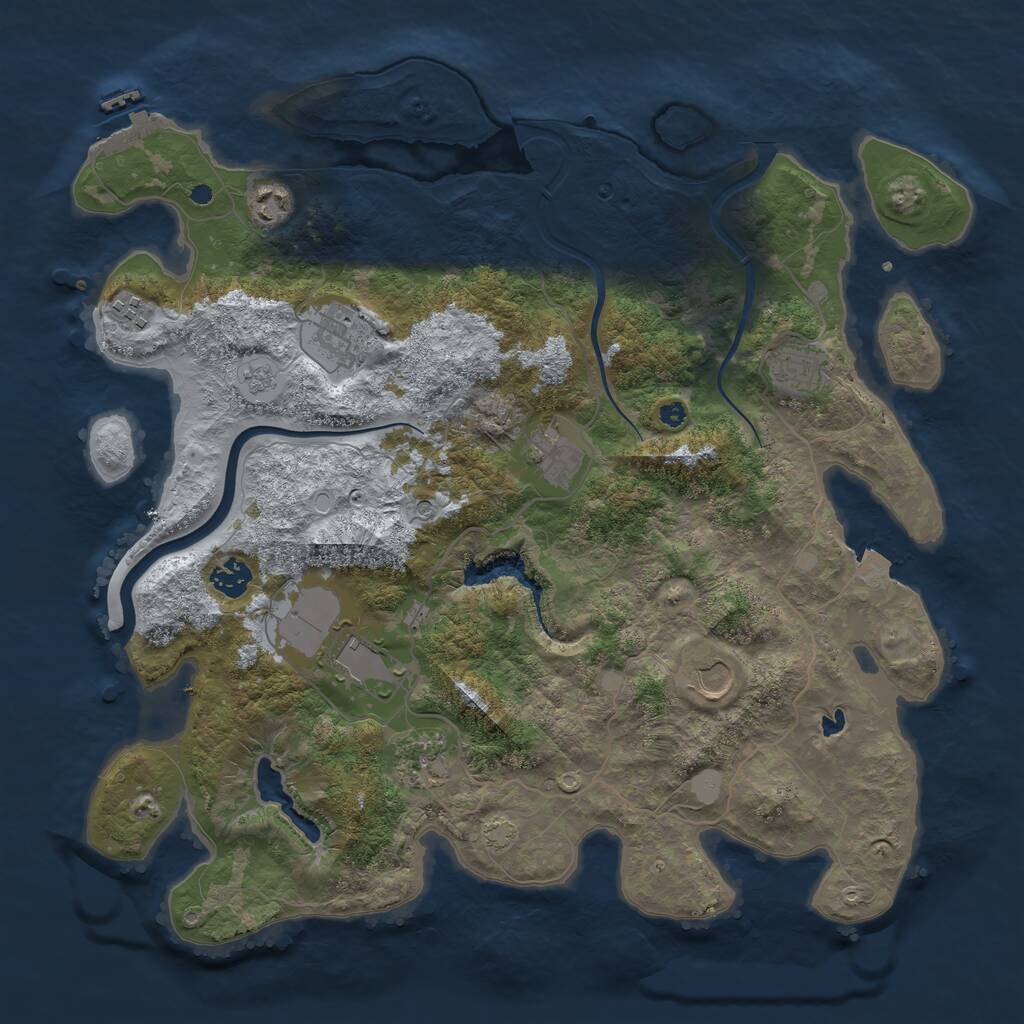 Rust Map: Procedural Map, Size: 4000, Seed: 1935440716, 14 Monuments