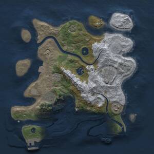 Thumbnail Rust Map: Procedural Map, Size: 3000, Seed: 736637252, 11 Monuments