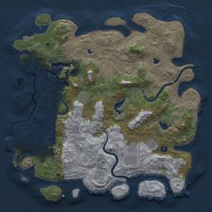 Thumbnail Rust Map: Procedural Map, Size: 4500, Seed: 1319724459, 15 Monuments