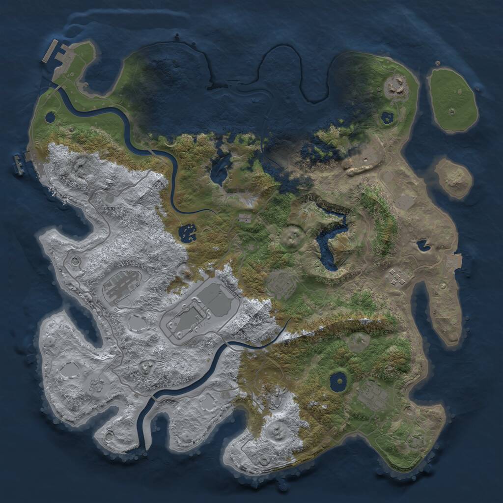 Rust Map: Procedural Map, Size: 4000, Seed: 4841525, 15 Monuments