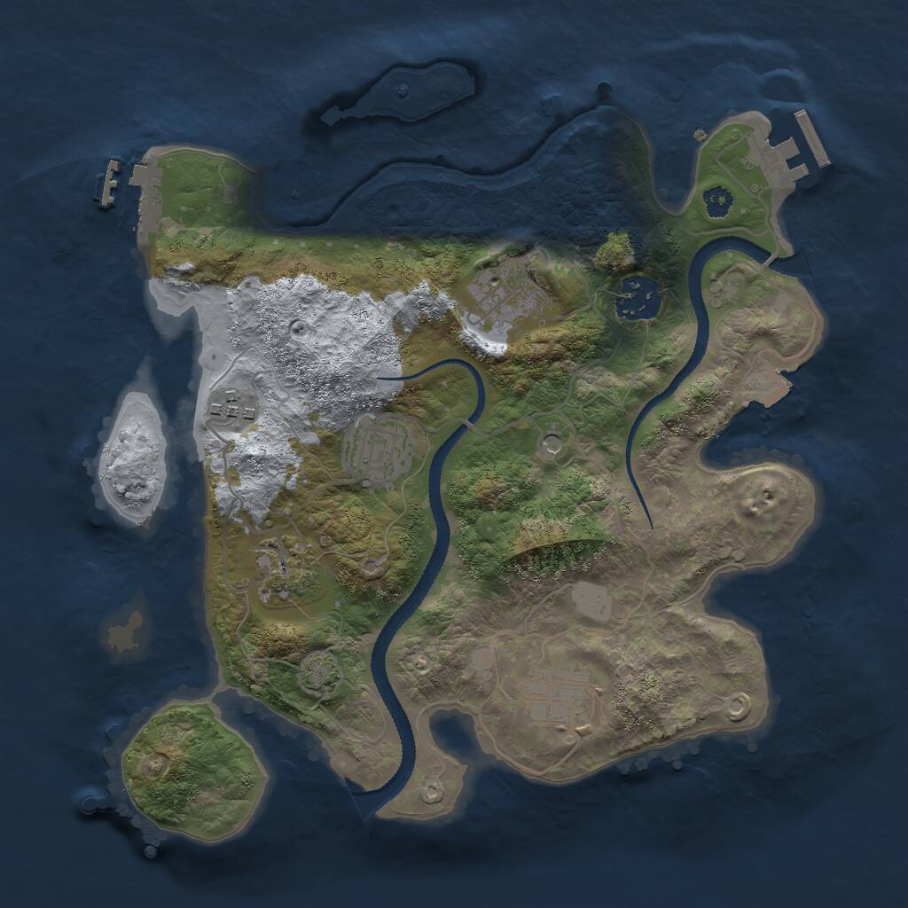 Rust Map: Procedural Map, Size: 3000, Seed: 412988219, 11 Monuments