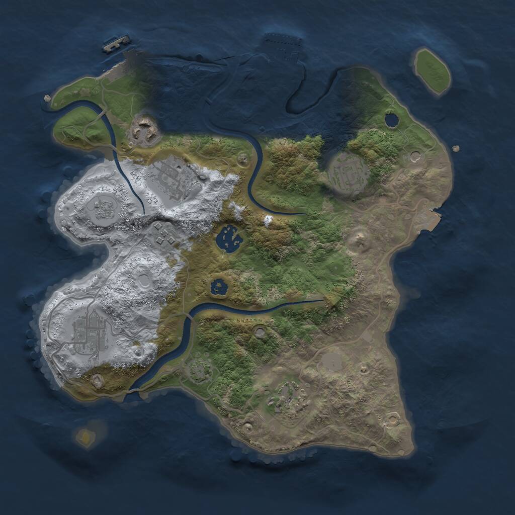 Rust Map: Procedural Map, Size: 3000, Seed: 2901354, 13 Monuments