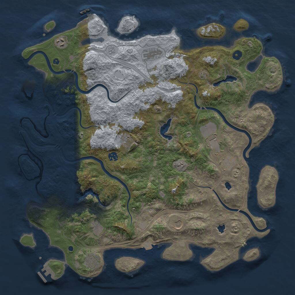 Rust Map: Procedural Map, Size: 4700, Seed: 1436787669, 16 Monuments
