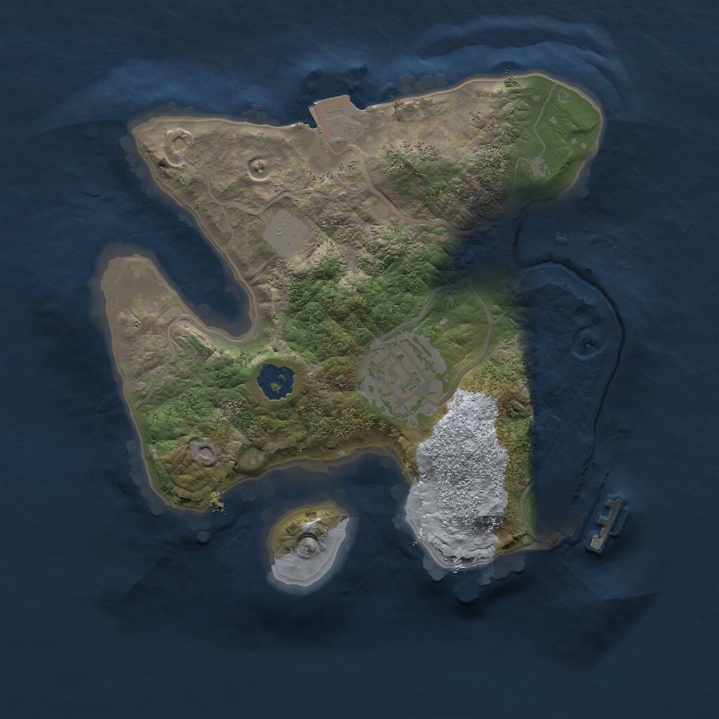 Rust Map: Procedural Map, Size: 2000, Seed: 1836618134, 3 Monuments