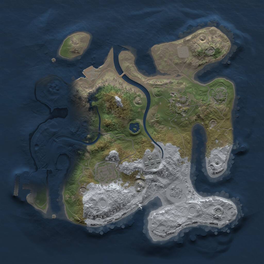 Rust Map: Procedural Map, Size: 2500, Seed: 24525523, 8 Monuments