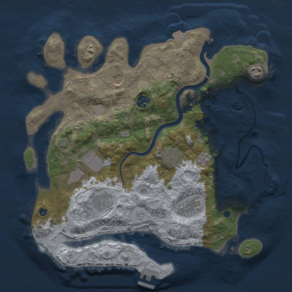 Rust Map: Procedural Map, Size: 3500, Seed: 798839602, 14 Monuments