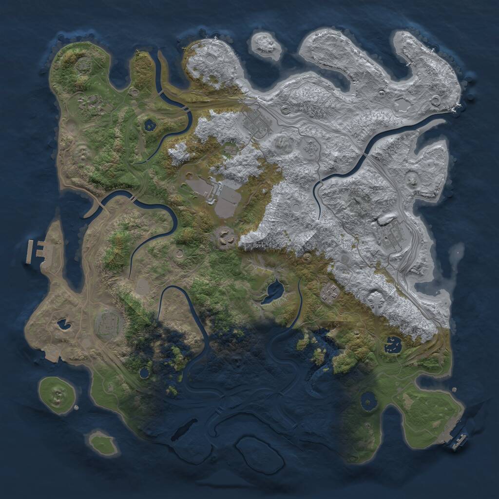 Rust Map: Procedural Map, Size: 4250, Seed: 342279356, 14 Monuments