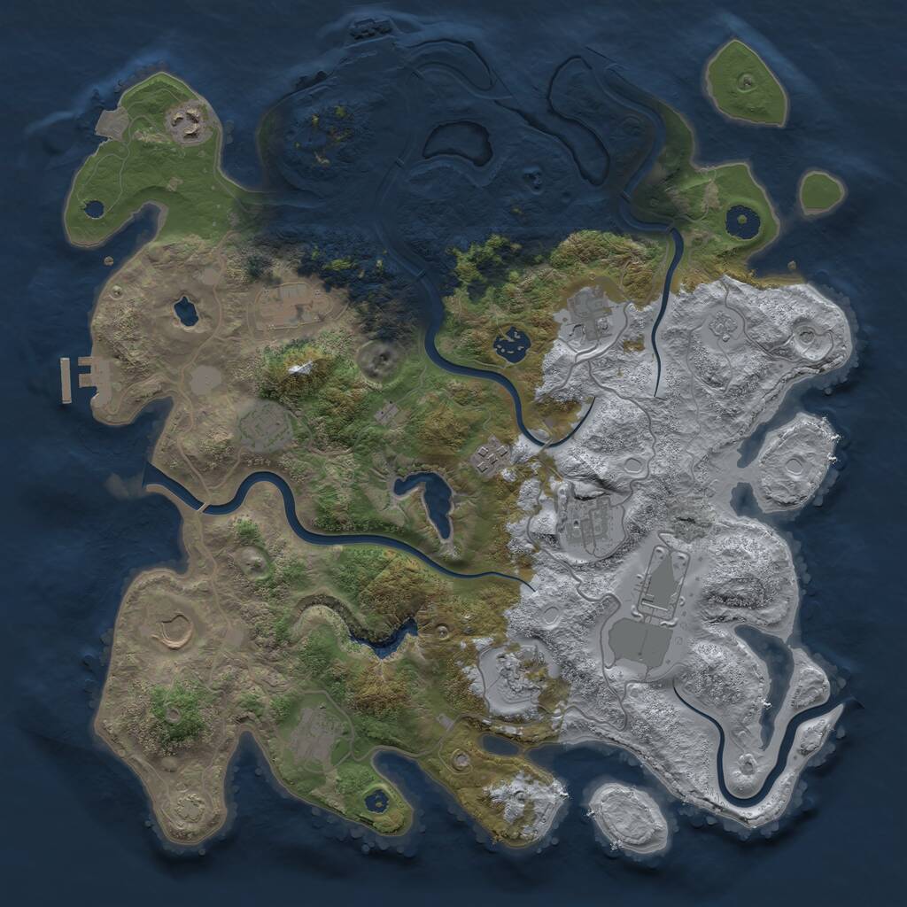 Rust Map: Procedural Map, Size: 4000, Seed: 6660667, 17 Monuments