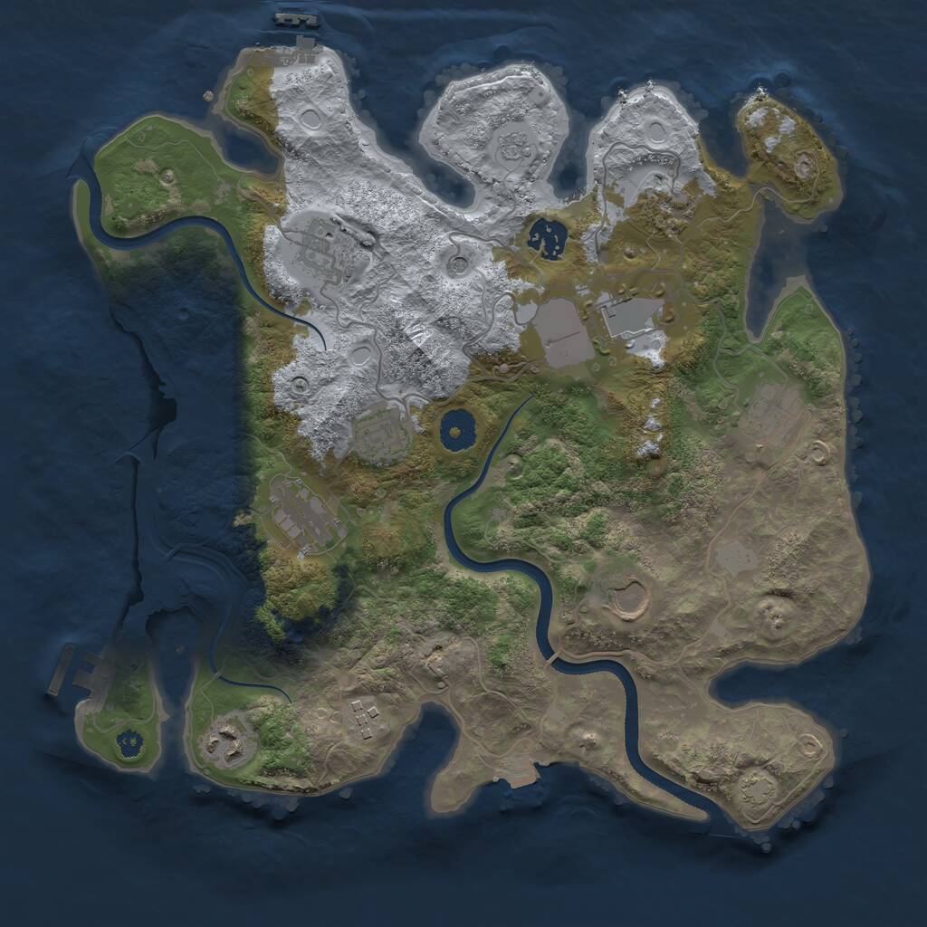 Rust Map: Procedural Map, Size: 3500, Seed: 587552707, 16 Monuments