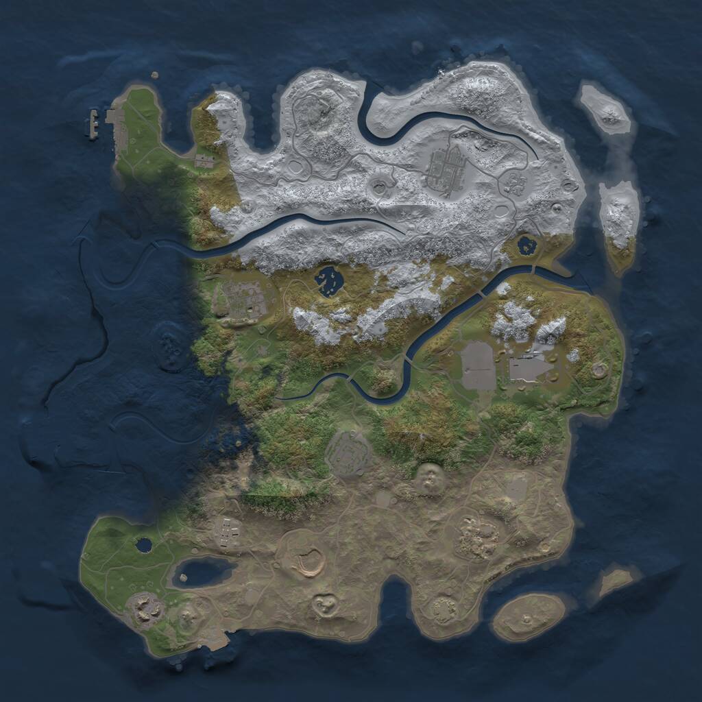 Rust Map: Procedural Map, Size: 3750, Seed: 5642664, 15 Monuments