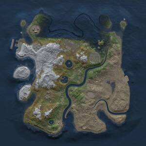 Thumbnail Rust Map: Procedural Map, Size: 3000, Seed: 23157, 11 Monuments