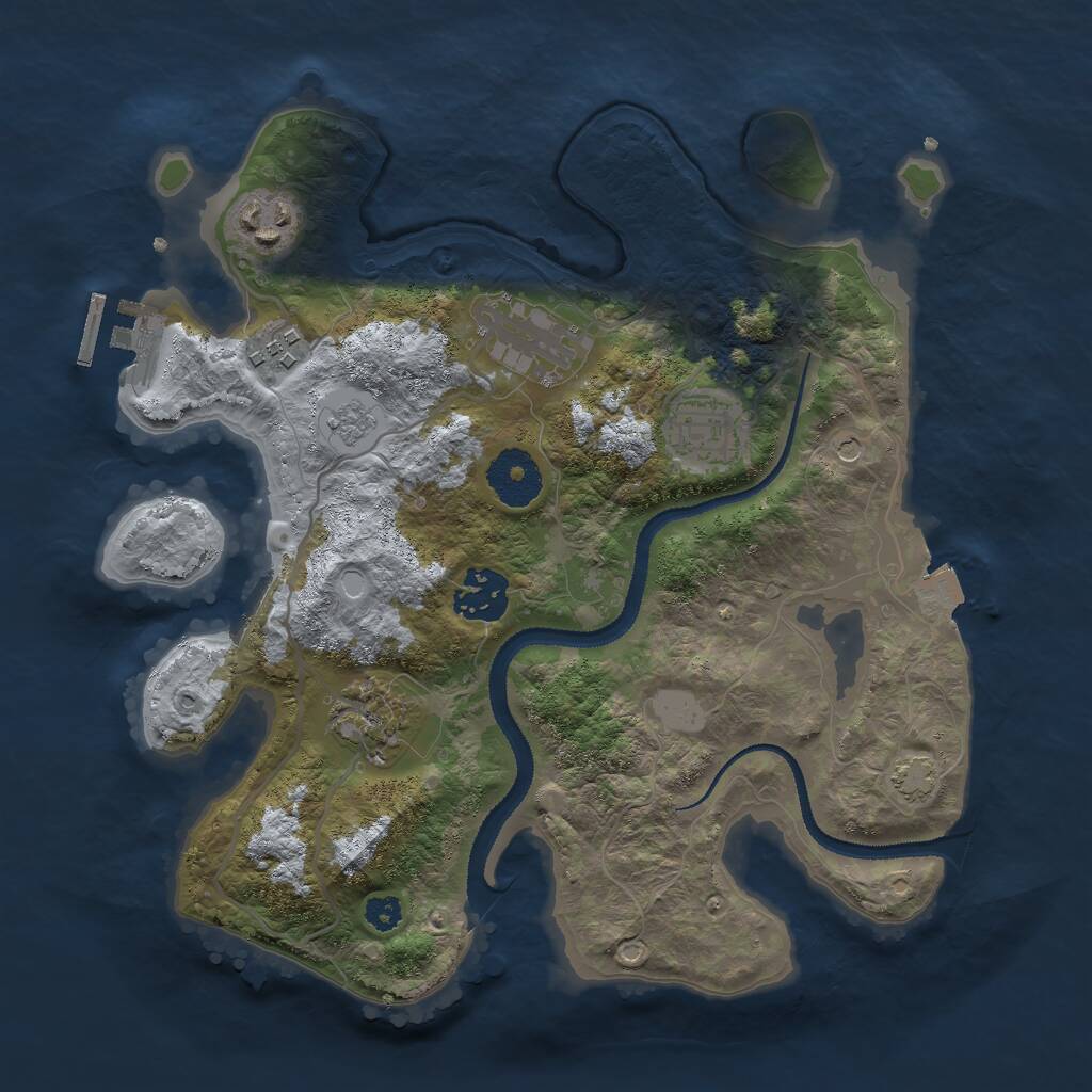 Rust Map: Procedural Map, Size: 3000, Seed: 23157, 11 Monuments