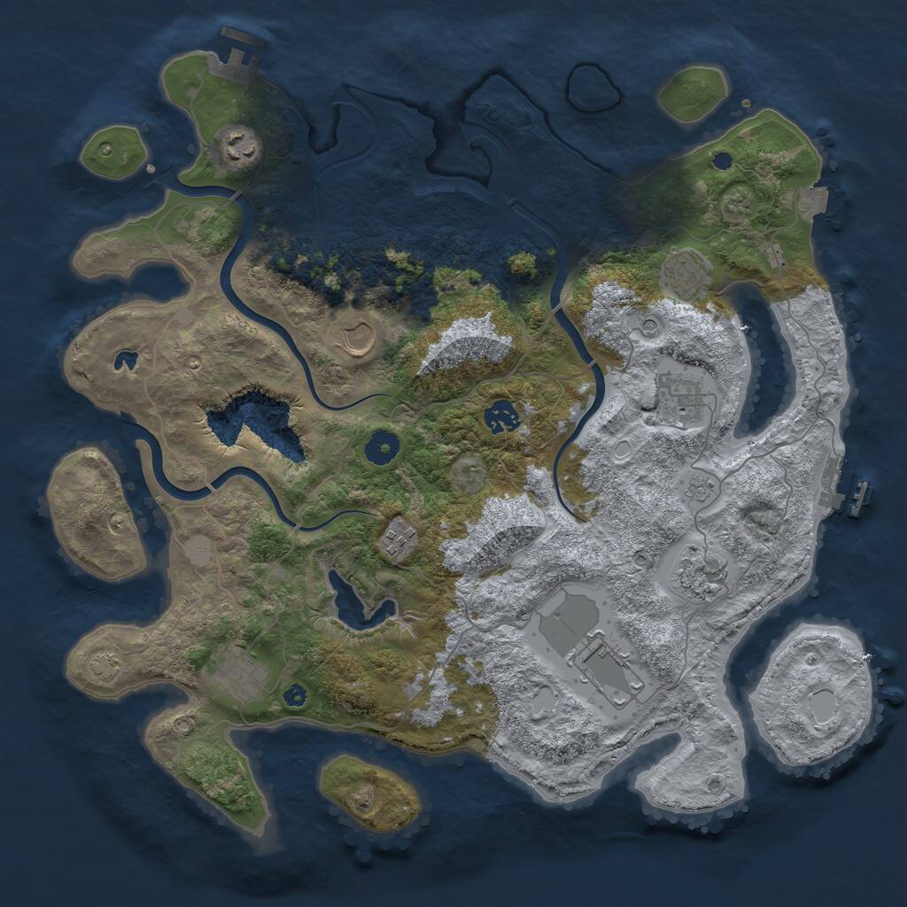 Rust Map: Procedural Map, Size: 4000, Seed: 935192507, 15 Monuments
