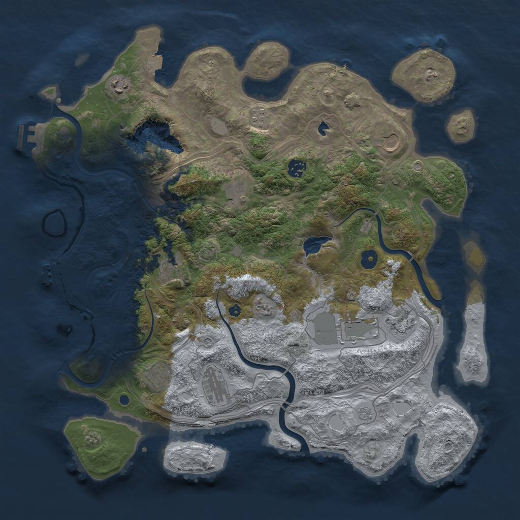 Rust Map: Procedural Map, Size: 4250, Seed: 1659469935, 16 Monuments