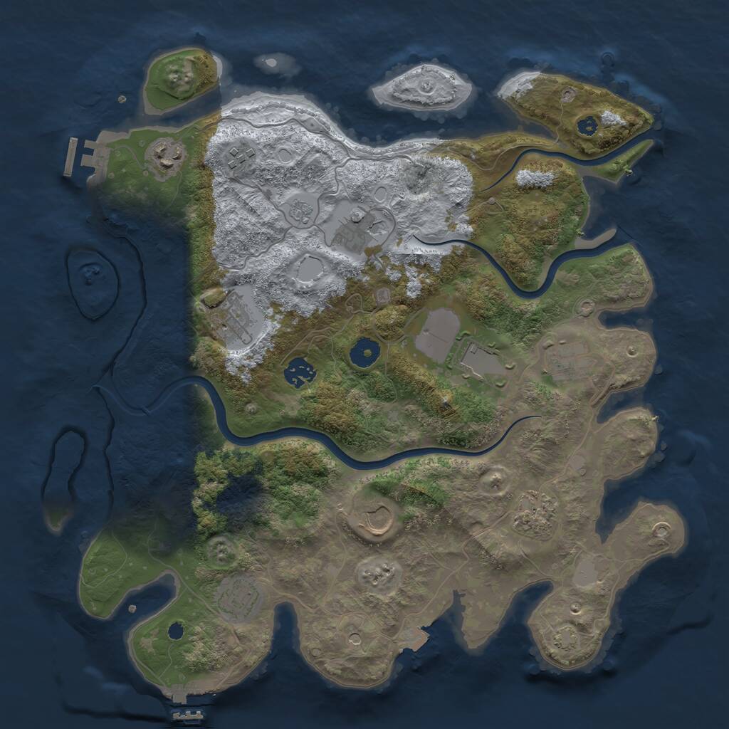 Rust Map: Procedural Map, Size: 3750, Seed: 8749854, 16 Monuments