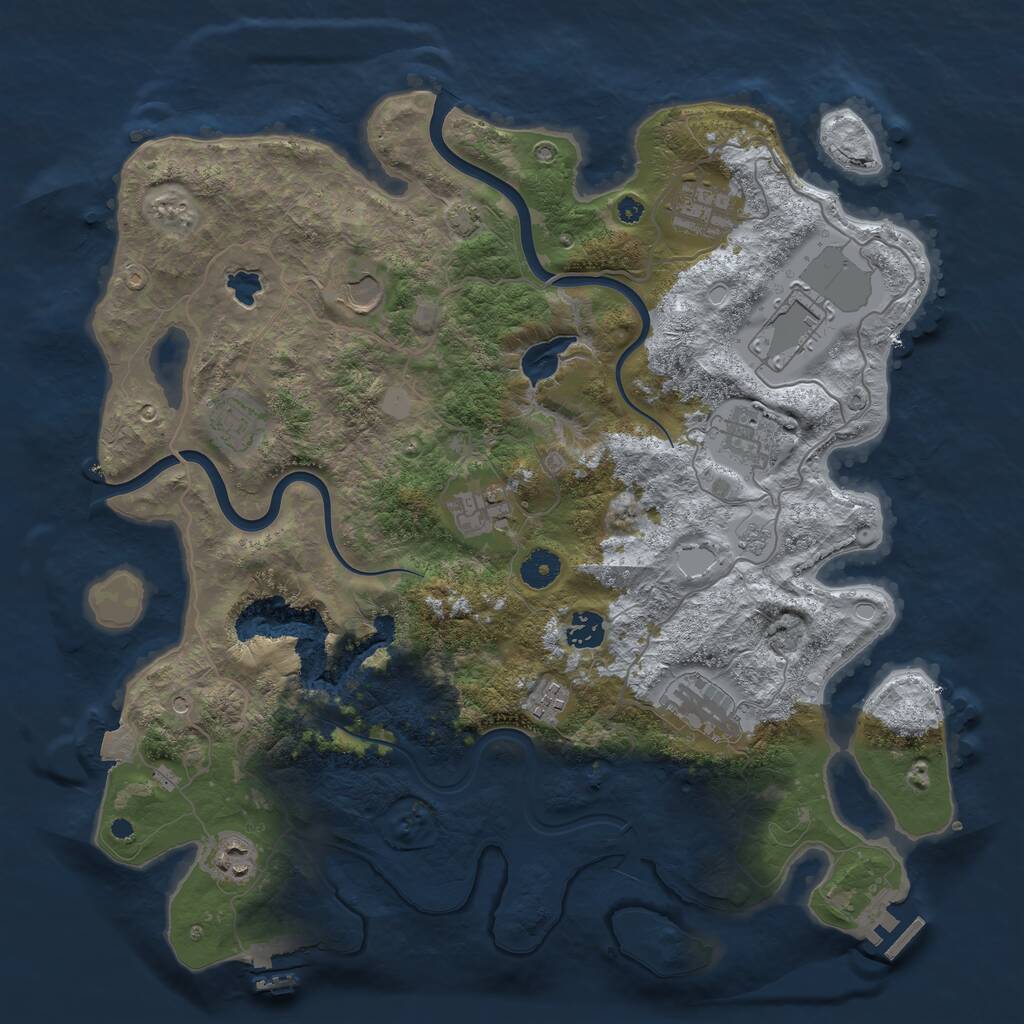 Rust Map: Procedural Map, Size: 4000, Seed: 1194260, 16 Monuments
