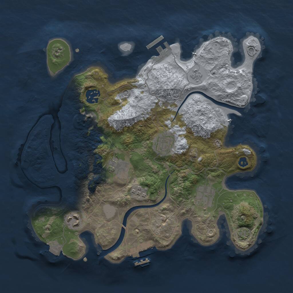Rust Map: Procedural Map, Size: 3000, Seed: 2095302796, 12 Monuments
