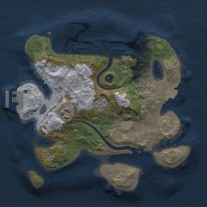 Thumbnail Rust Map: Procedural Map, Size: 2500, Seed: 1048364940, 7 Monuments
