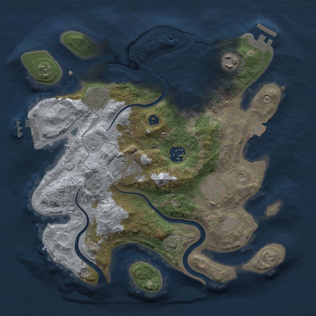 Rust Map: Procedural Map, Size: 3000, Seed: 86478, 13 Monuments