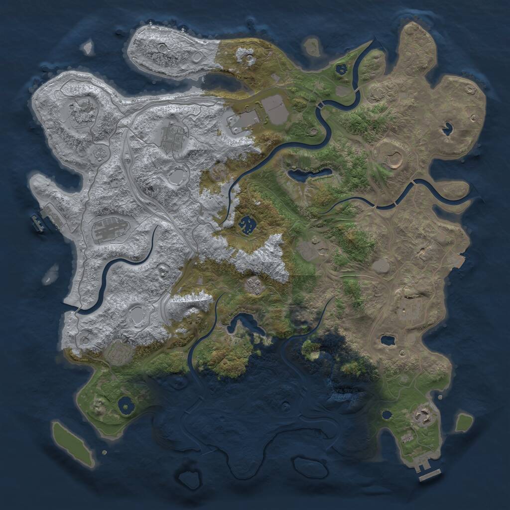 Rust Map: Procedural Map, Size: 4500, Seed: 251423908, 17 Monuments