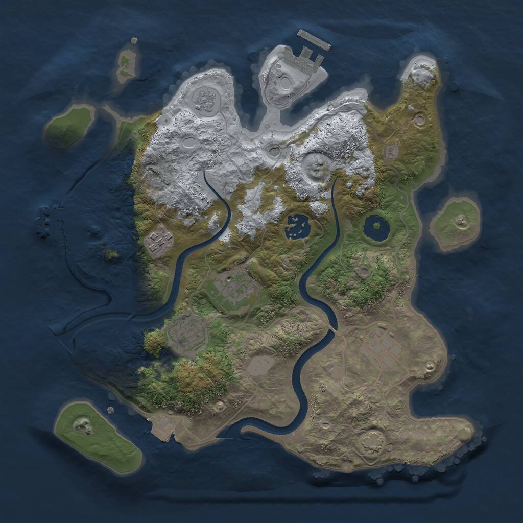 Rust Map: Procedural Map, Size: 3000, Seed: 514796238, 11 Monuments