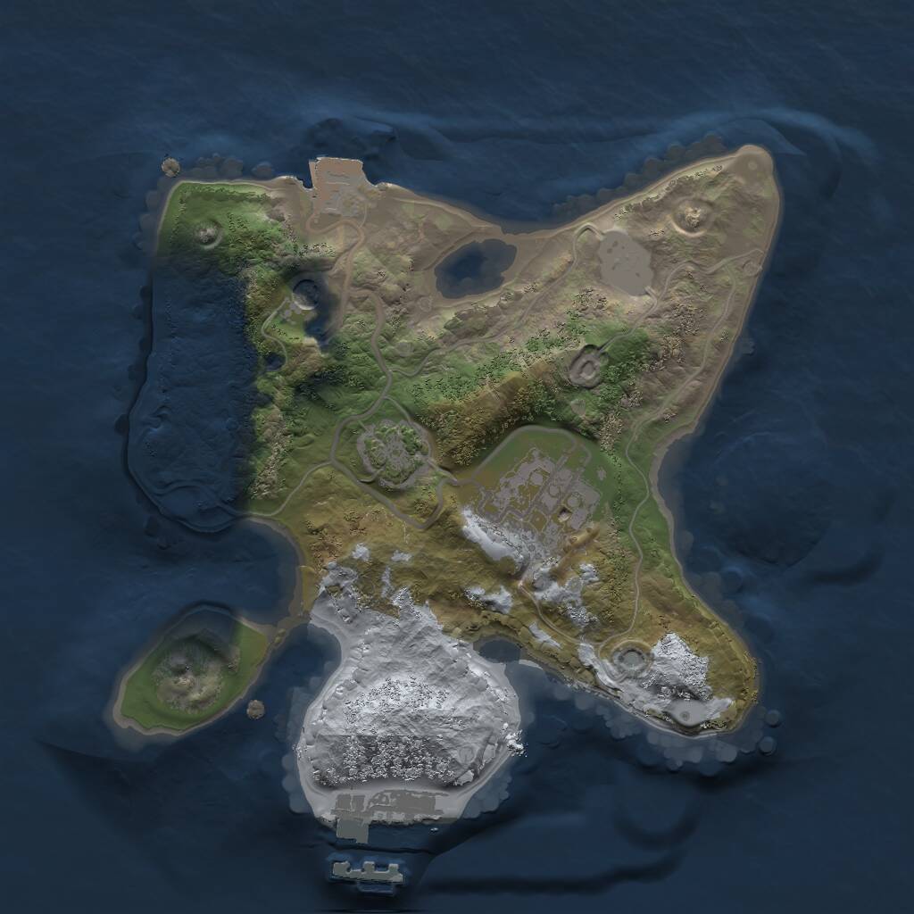 Rust Map: Procedural Map, Size: 2000, Seed: 482912, 5 Monuments